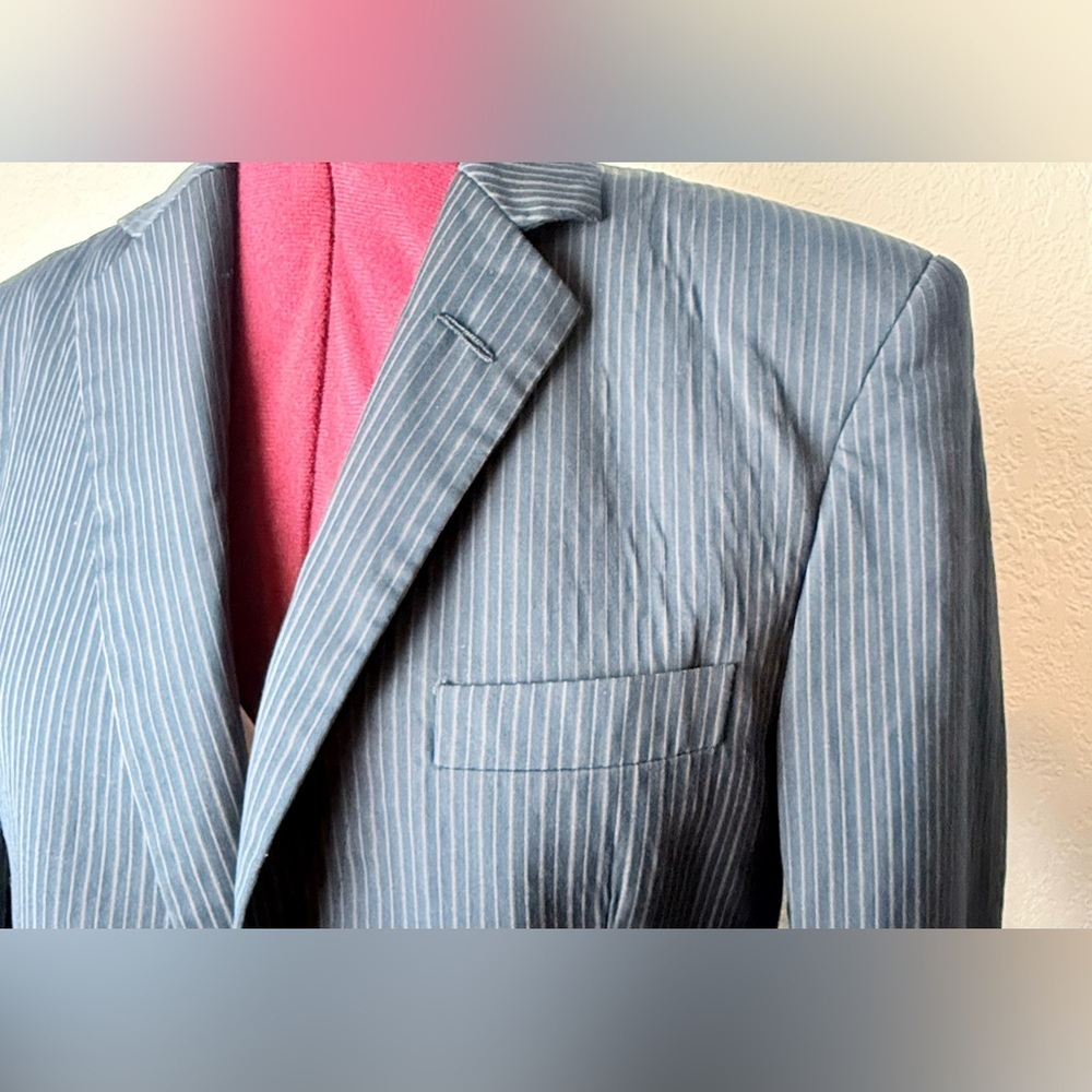 Source Unknown Navy Pinstripe Blazer - image 2